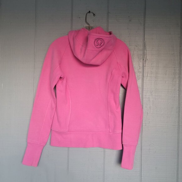 Lululemon Barbie Heathered Paris Pink Scuba Full-Zip Hoodie Jacket. Size 4 - Picture 3 of 4